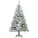 5ft Snow Flocked Artificial Christmas Tree W/ Realistic Branch Tips | 5ft | Green