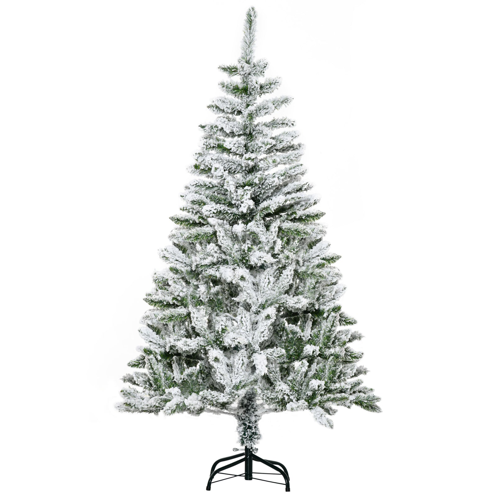 5ft Snow Flocked Artificial Christmas Tree W/ Realistic Branch Tips | 5ft | Green