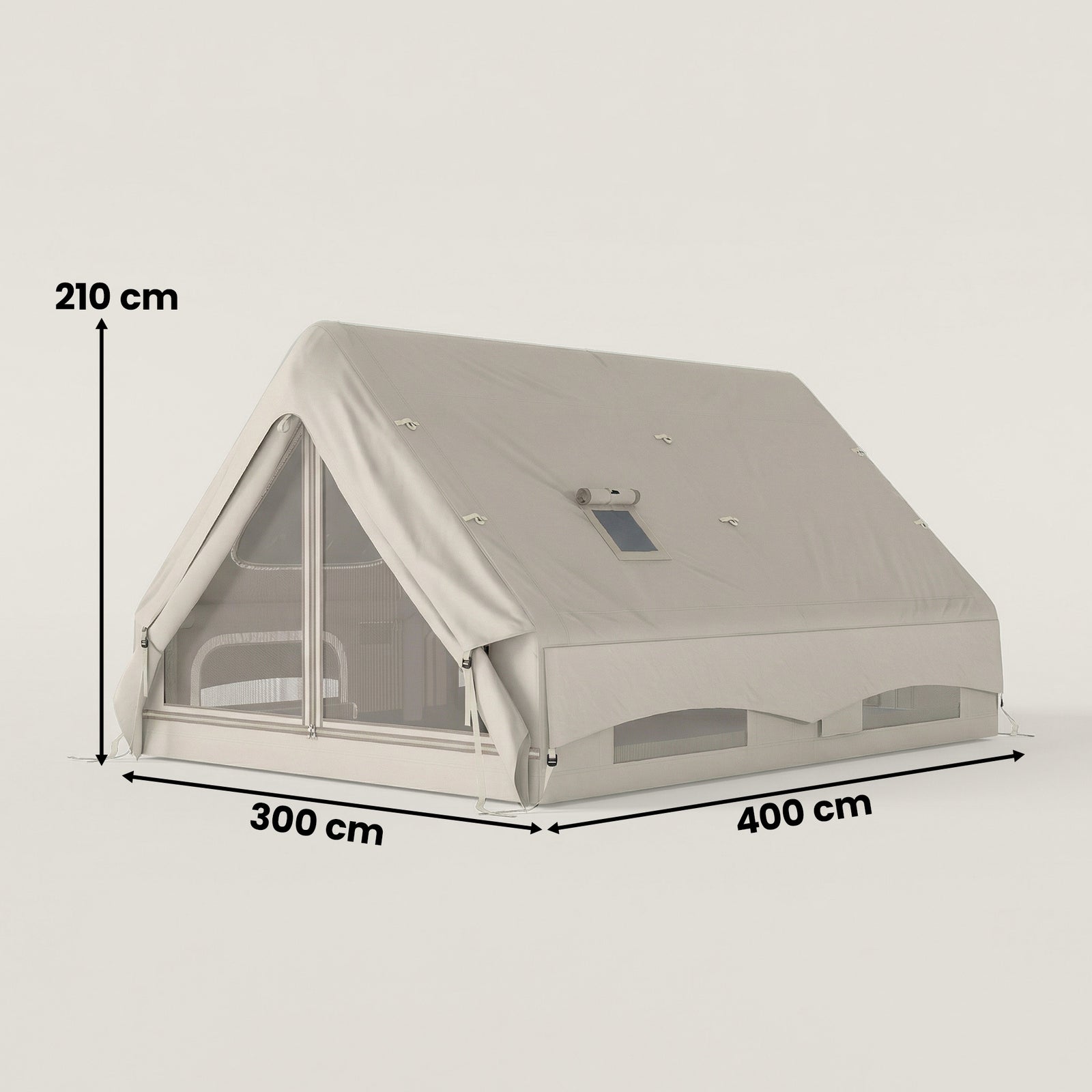 Inflatable Tent, 4 Season Hot Tent 10000mm Waterproof | Khaki