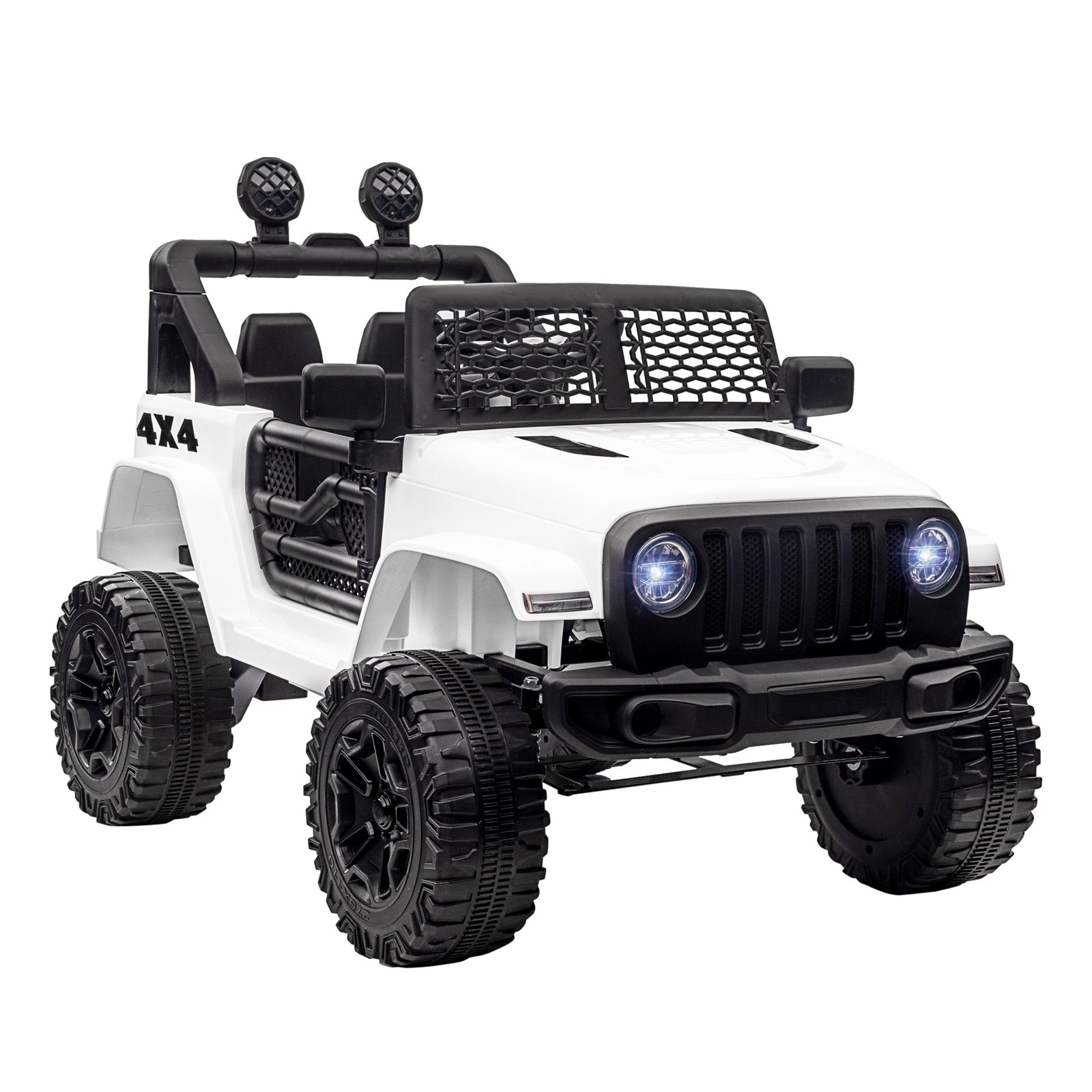 12v Kids Electric Ride On Car Truck Off-road Toy W/ Remote Control | White