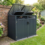 Nicoman Outdoor Metal Bin Storage Double Wheelie Bin Storage Shed