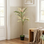 HOMCOM 90 Cm Artificial Cordyline Tree In Moss Effect Pot, Yellow