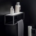 Shelf With Towel Rail Black Matt Wall-mounted 55 Cm Collection The Grid
