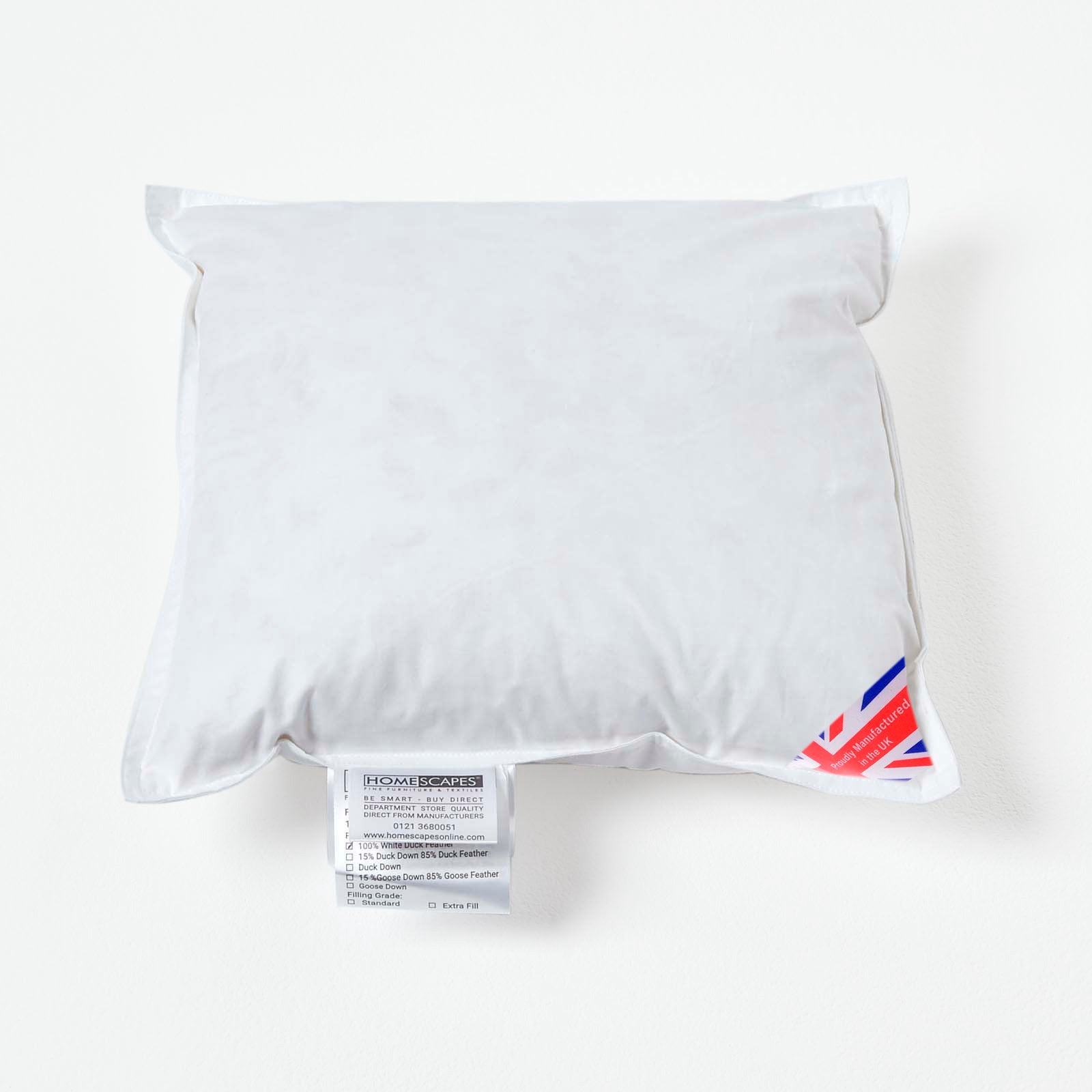 Duck Down Cushion Pad | 30cm x 30cm | White