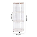 3-tier Plastic Round Bookshelf With Wheels