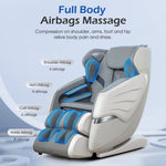 Zero Gravity Back Heated Full Body Massage Chair With Handheld Controller | White