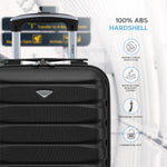 40x30x20cm Cabin Carry-on Suitcase - Lightweight, Durable, 4-wheel Luggage - 100+ Airlines Approved | Cabin | Black