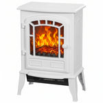 Freestanding Electric Fireplace Stove With Led Flame, 2000w | White