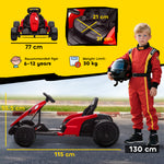 24v Electric Go Kart With Drift Mode, Adjustable Seat | Red