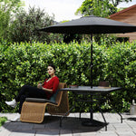 Square Patio Table, Tempered Glass, Steel Frame