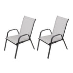 Stackable Garden Chairs,weather-resistant Outdoor Patio Bistro Seating | 2-Person | Grey