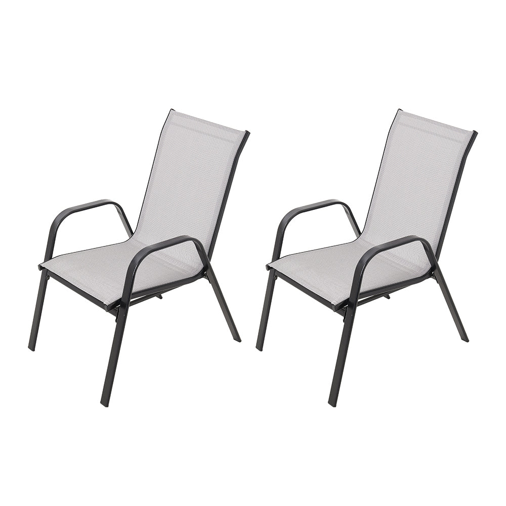 Stackable Garden Chairs,weather-resistant Outdoor Patio Bistro Seating | 2-Person | Grey
