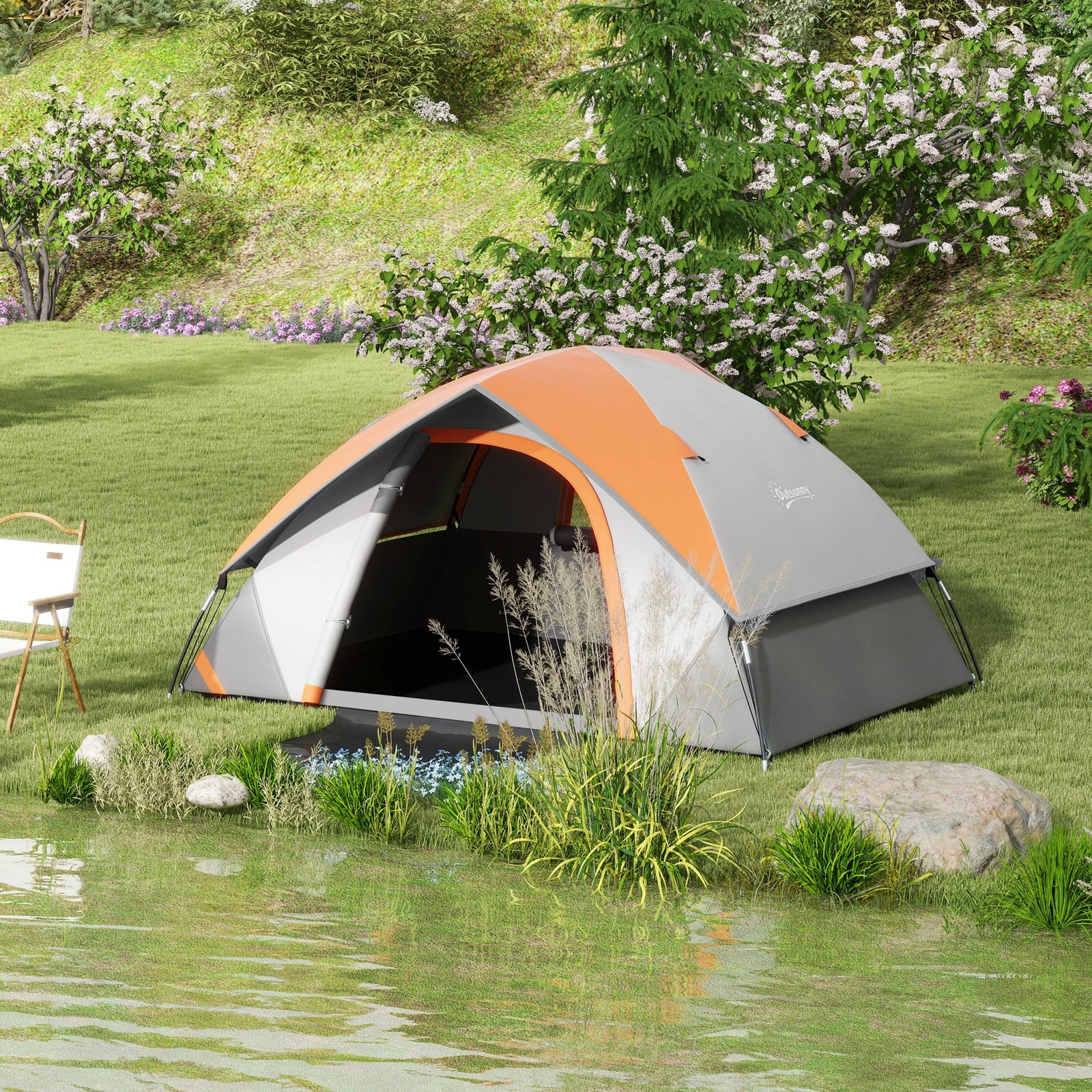 2 Man Camping Tent W/ Sewn-in Groundsheet, 3000mm Waterproof | Multi Colour
