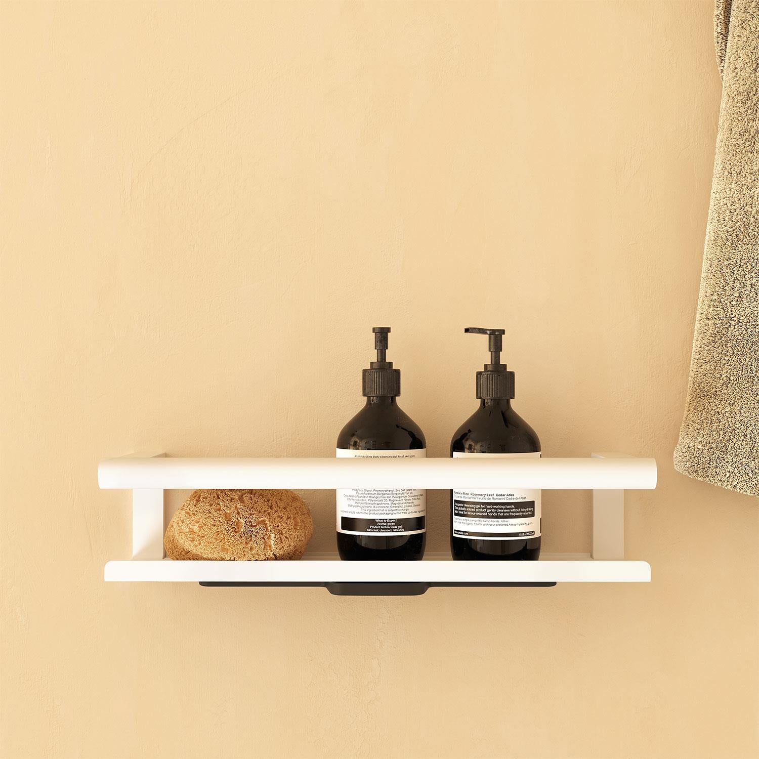 Bathroom Shelf, Organizer, Glass Wiper, Architect S+ Collection | Matte White
