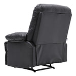 Manual Faux Leather Recliner Armchair Upholstered Lounge Chair With Adjustable Backrest & Footrest For Living Room, Bedroom, Home Theater & Office | Black