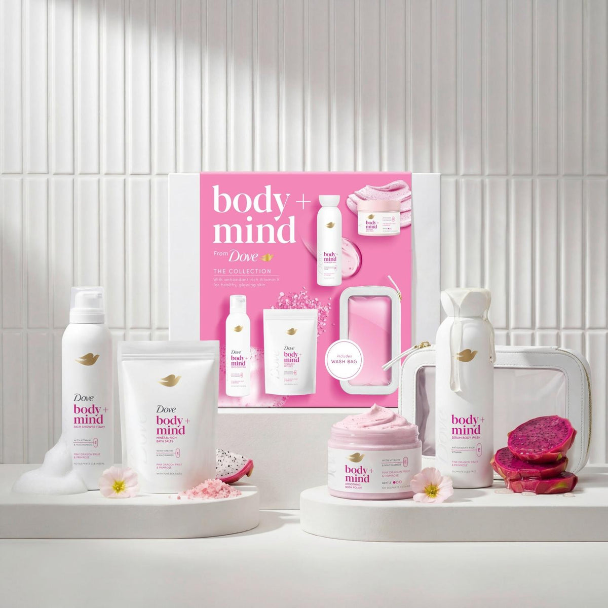 DOVE Body And Mind Collection Gift Set For Her With Bath Salts, 4pc