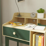 Aiyaplay Kids Desk And Chair Set With Storage Shelves, Drawer, Green