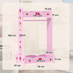 Kids Clothes Rail, Dress Up Rail W/ 2 Storage Shelves, 70 X 37 X 103cm | Hot Pink