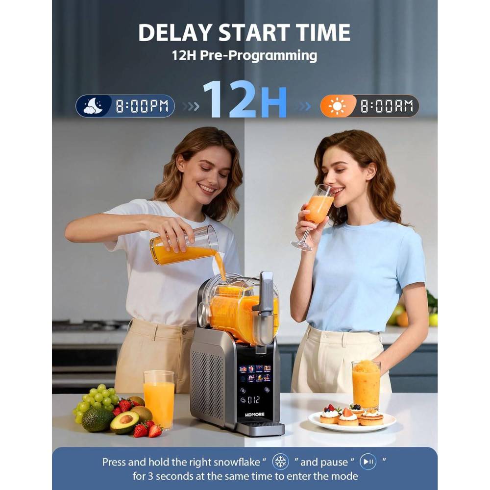 2.5l Frozen Drink & Slushie Machine With 7 Preset Programs, Self-cleaning Function, Adjustable Thickness, 12h Timer, Touch Screen Slushy Maker For Home Parties & Cocktails