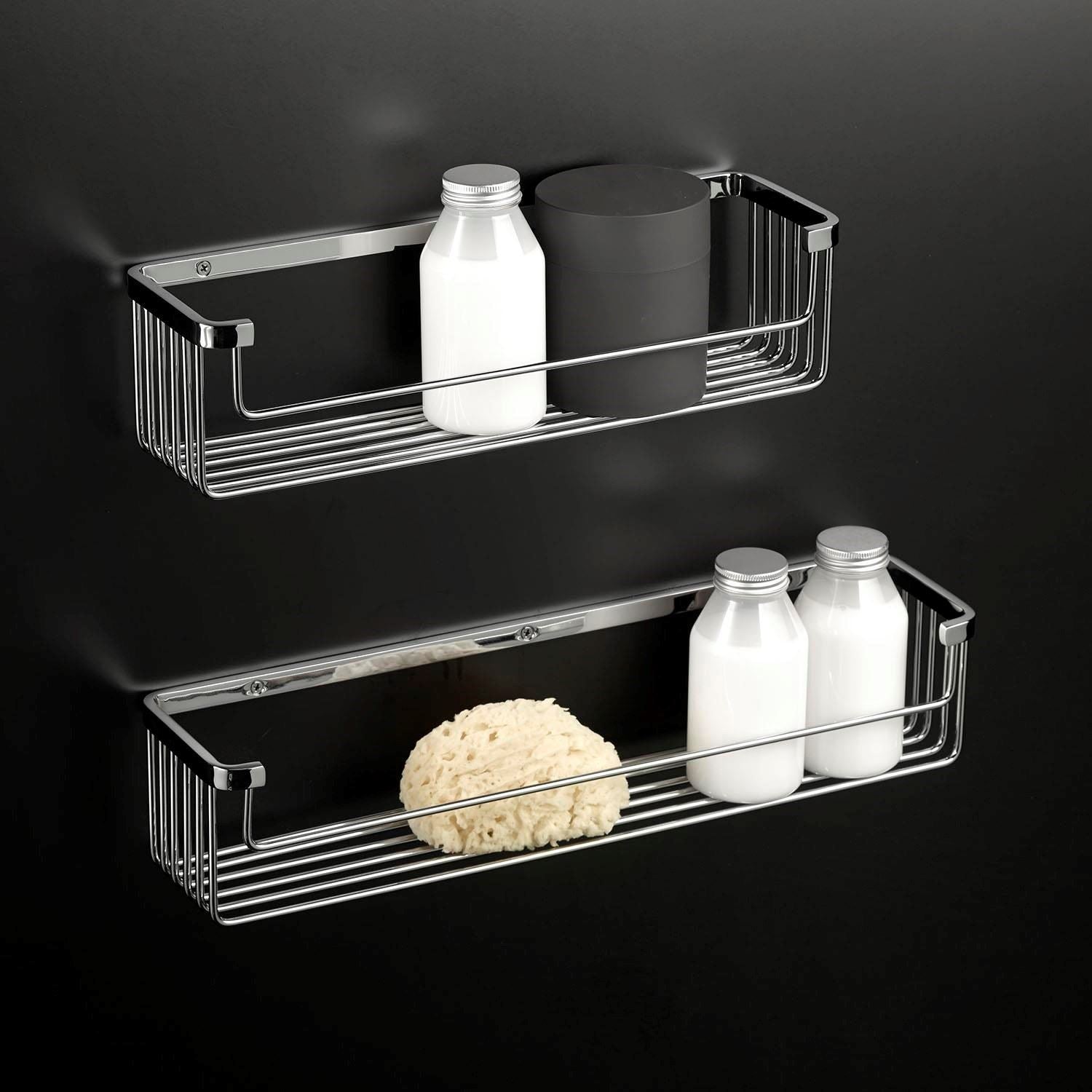 Shower Caddy, Shower Basket, 30cm, Silver, Architect S+ Collection