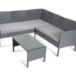 The Lakewood Grey Corner Rattan Set - 5 Seat