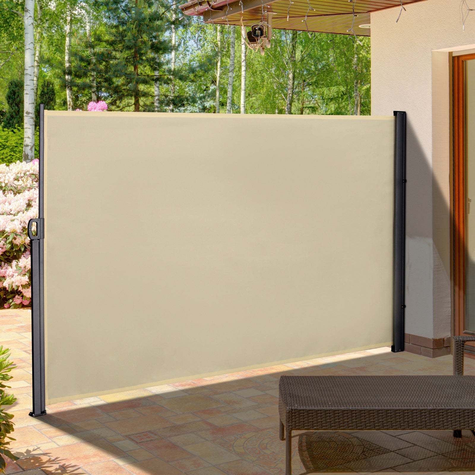 Retractable Sun Side Awning Screen | Medium | Cream