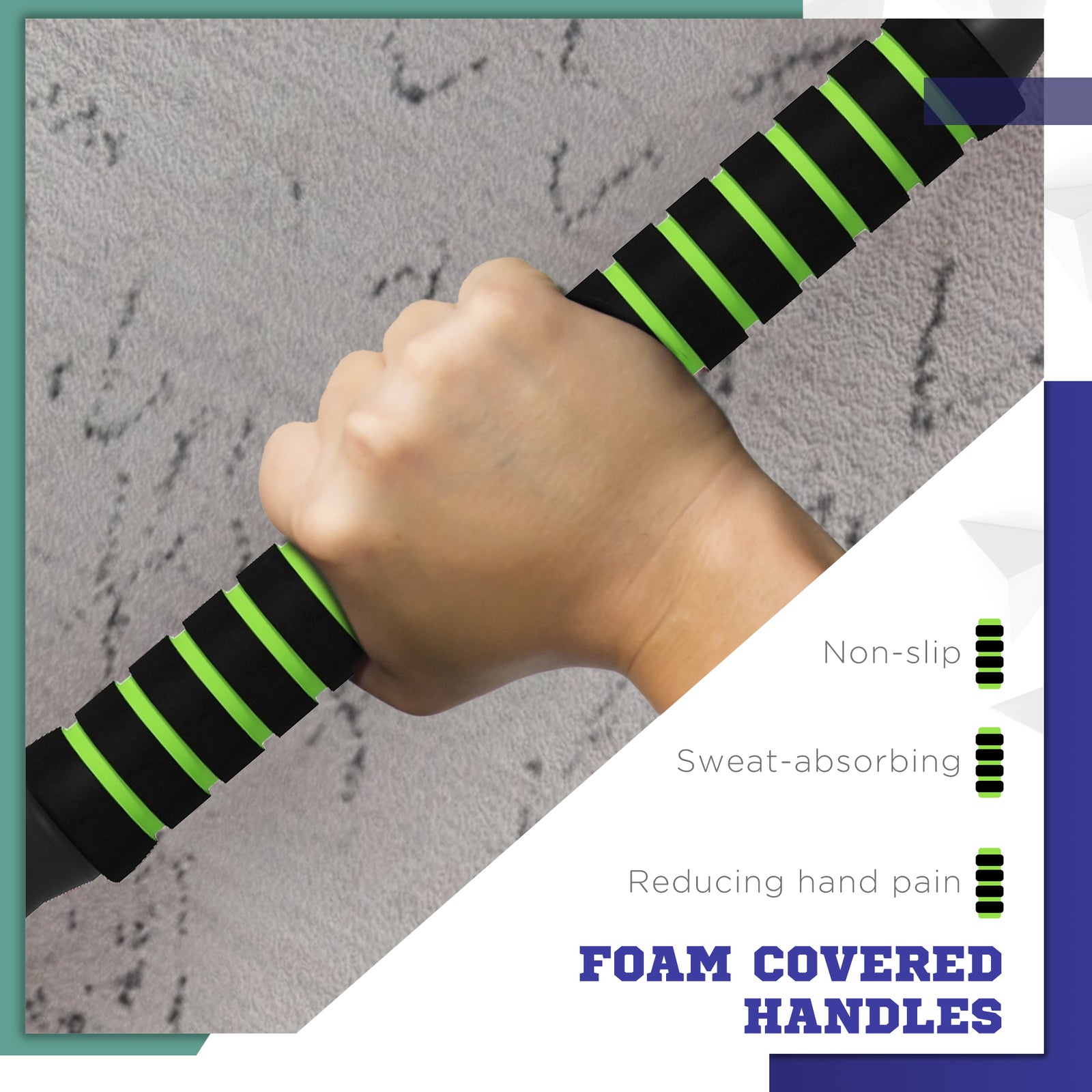 4-in-1 Weight Dumbbells Set Barbell | 30kg | Green