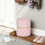 Round Pouffe Storage Footstool With Hidden Space | Pink