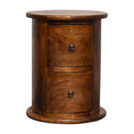 Solid Mango Wood Mini Chestnut 2 Drawer Drum Chest