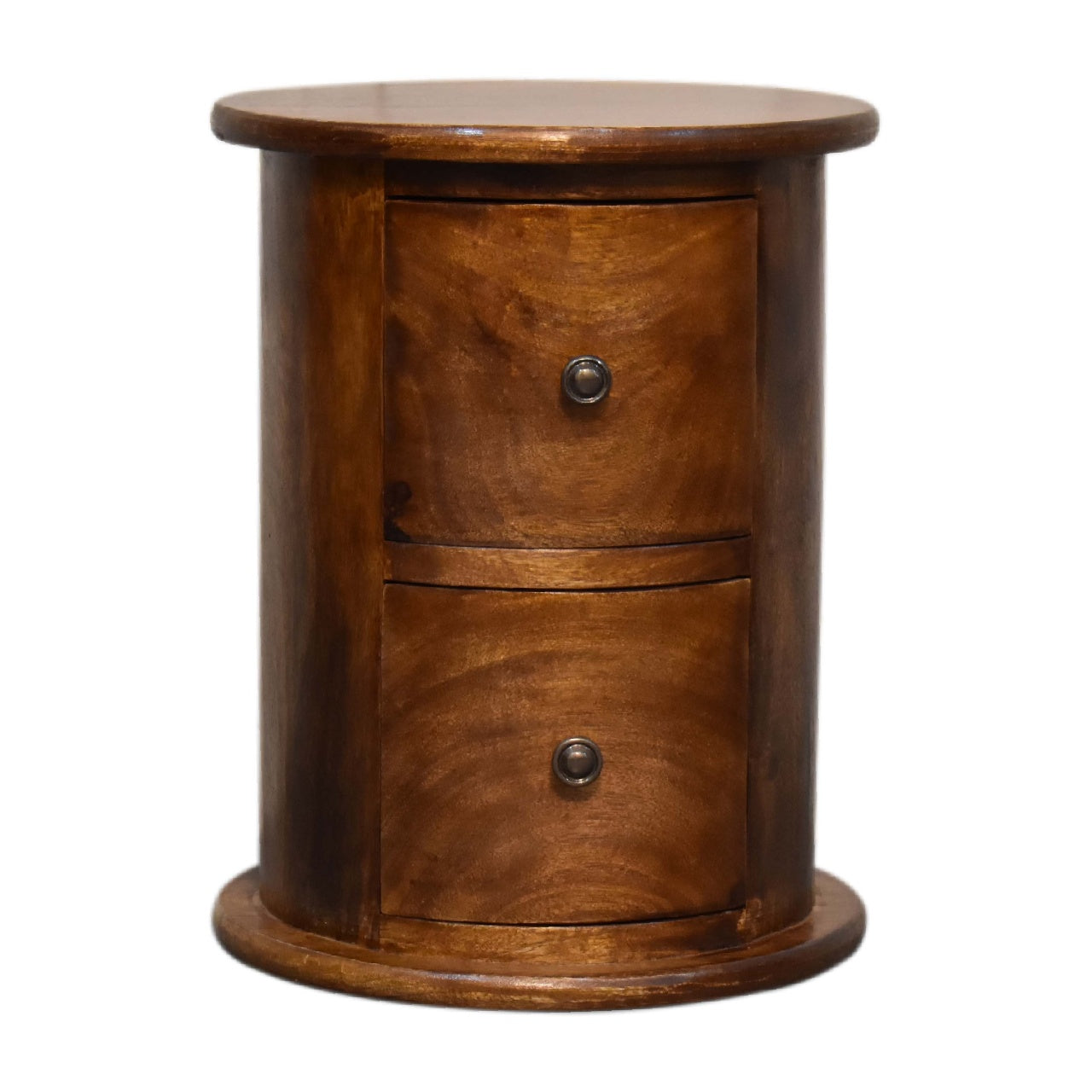 Solid Mango Wood Mini Chestnut 2 Drawer Drum Chest