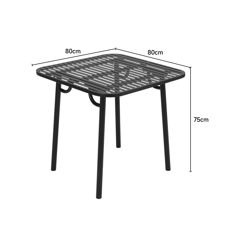 Square Outdoor Garden Metal Table - 80cm X 75cm H