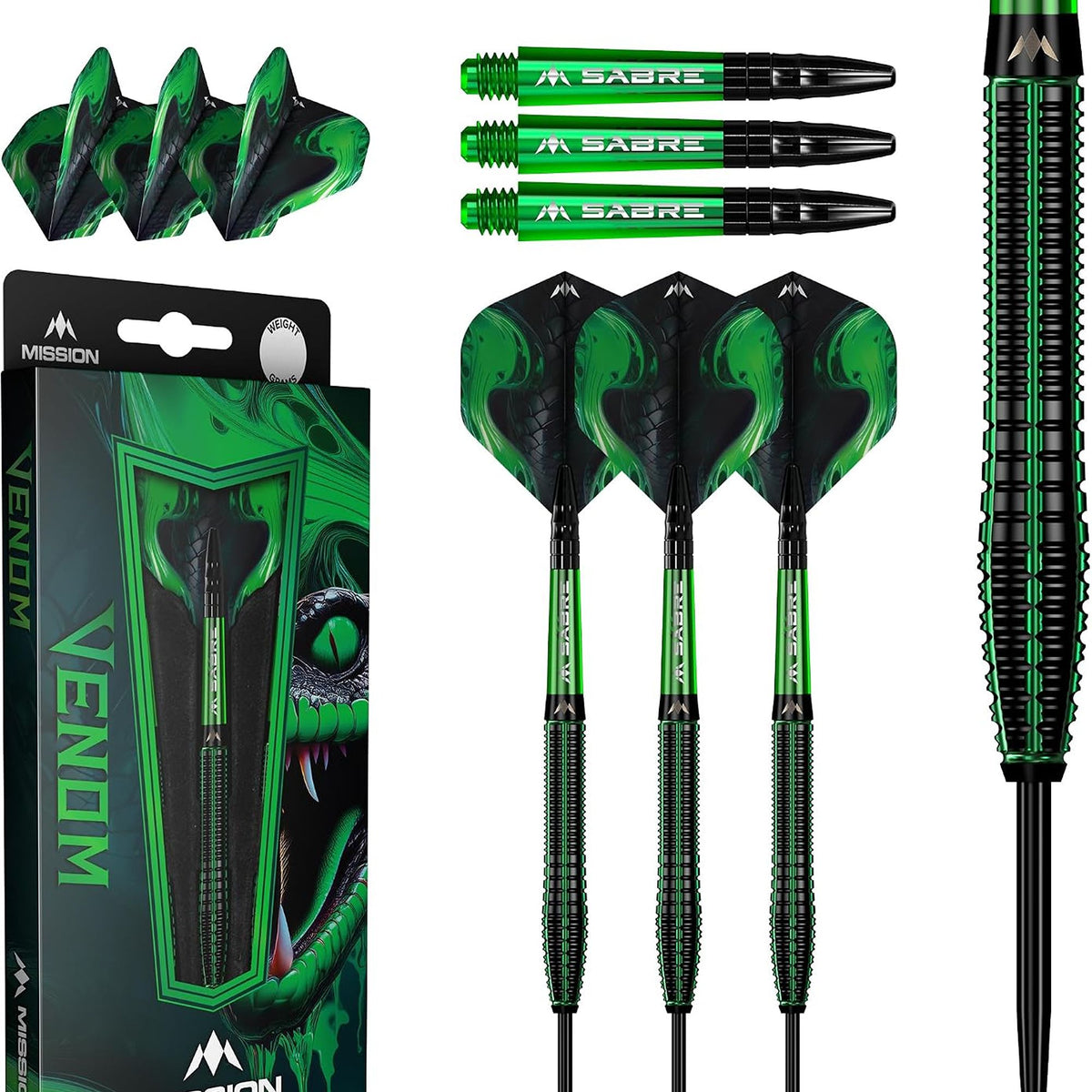 Venom Darts - Steel Tip - 90% | 25g | Green