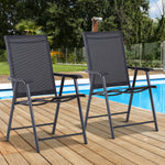 Garden Armchairs Patio Folding Modern Furniture | Set of 2 | Black