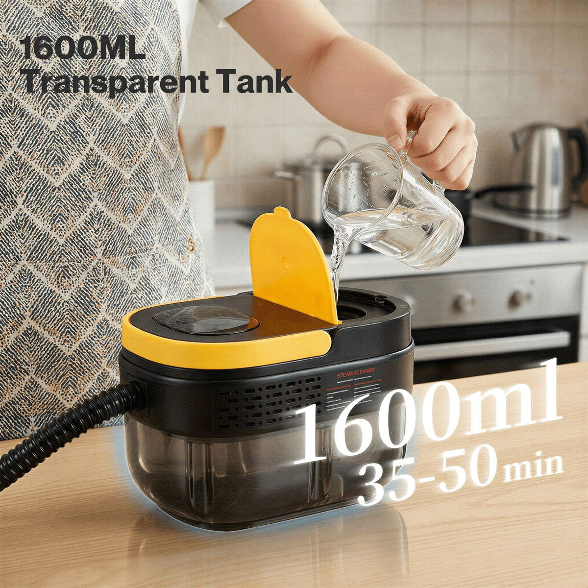 Steam Cleaner High Pressure Cleaning Machine Adjustable 1500w For Home | Black