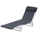 Sun Bed Chair Lounger W/ Adjustable Back | Black