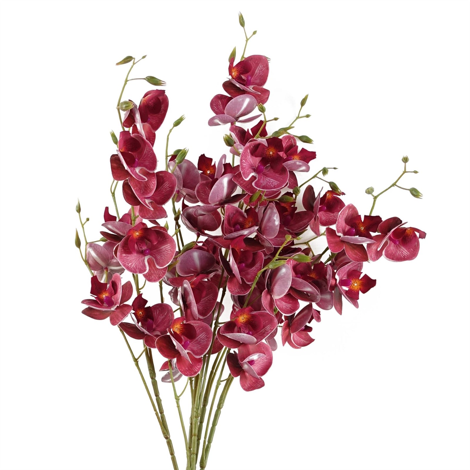 Pack Of 6 X 80cm Dark Pink Artificial Mini Orchid Stem
