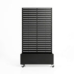 Metal Privacy Screen With Plant Pot - Slat | Black