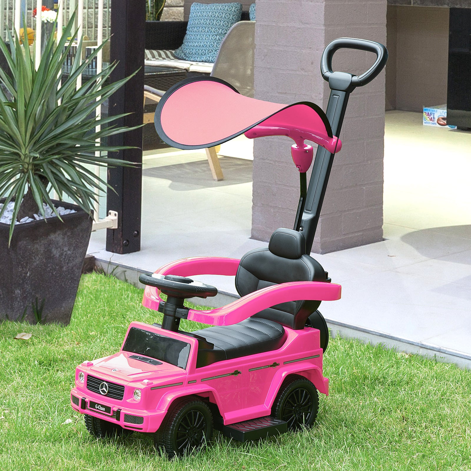 Kids Ride-on Push Car 3 In 1 Benz G350 Baby Floor Slider Walker | Pink