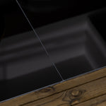 Outdoor Garden Dining Table For 6, Glass Top, Black