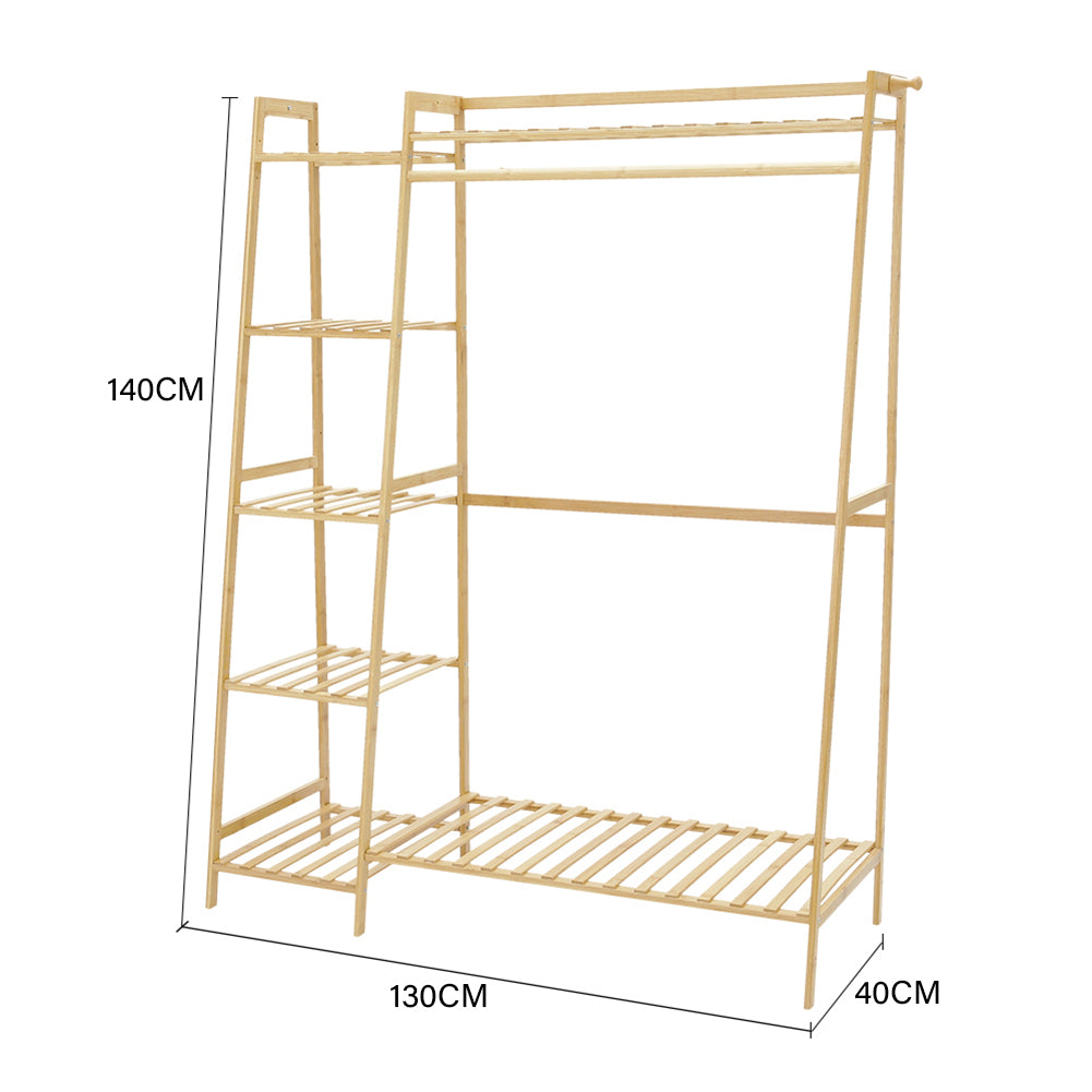 Bamboo Bedroom Garment Clothes Rack | Large | Natural