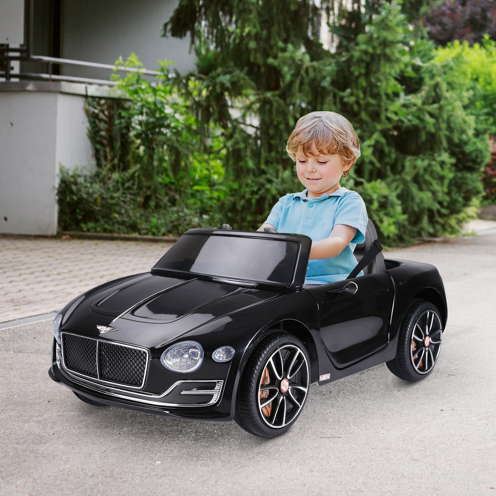 Electric Ride-on Car W/ Led Lights Music Parental Remote Control | Black