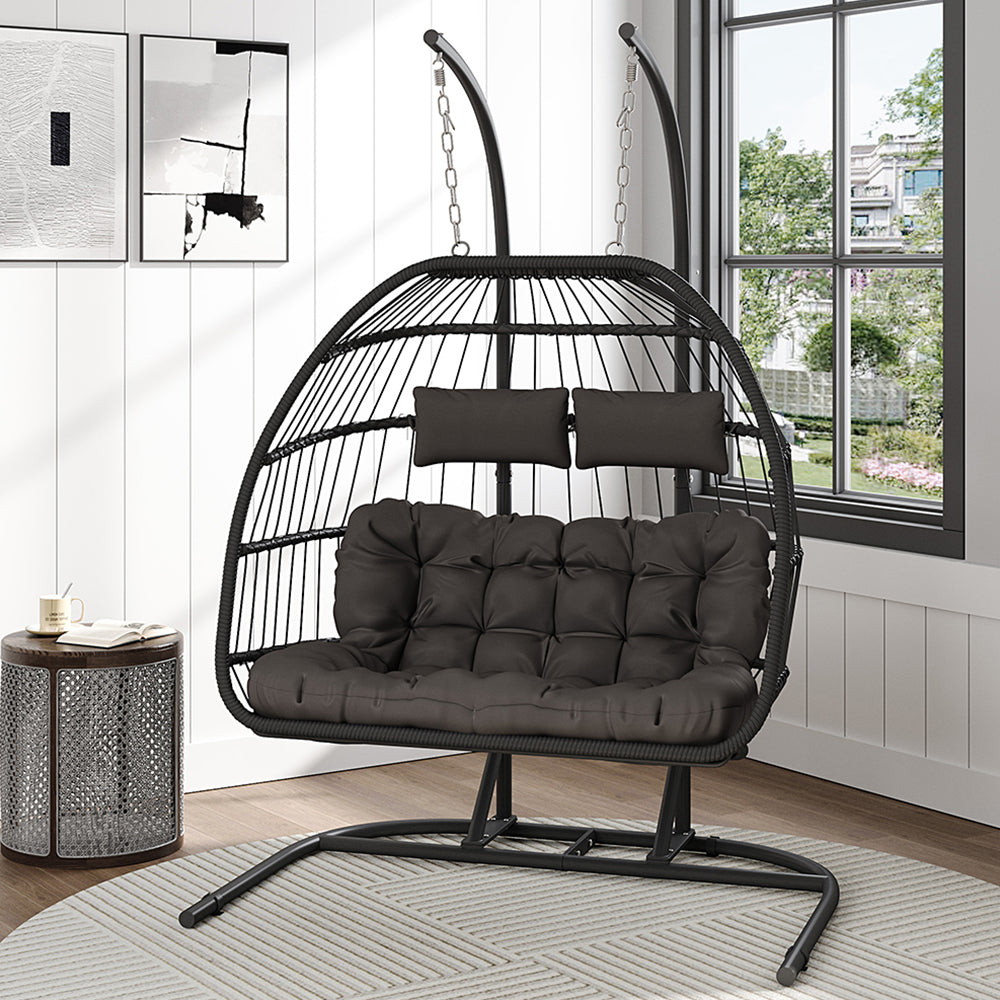 Garden Sanctuary Outdoor Hanging 2-seater Egg Chair
