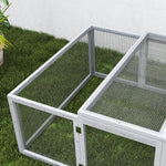 New Rabbit Hutch Cage With Run And Play Space For Outdoor, Grey