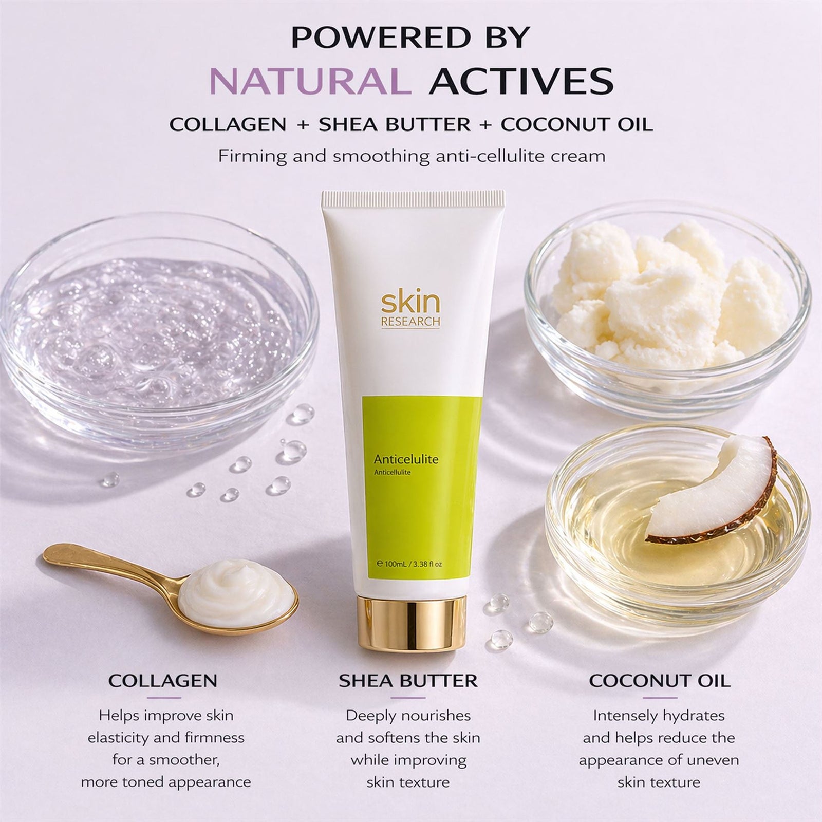 Anti-cellulite Anti-ageing Cream 100ml For Elasticity And Hydration