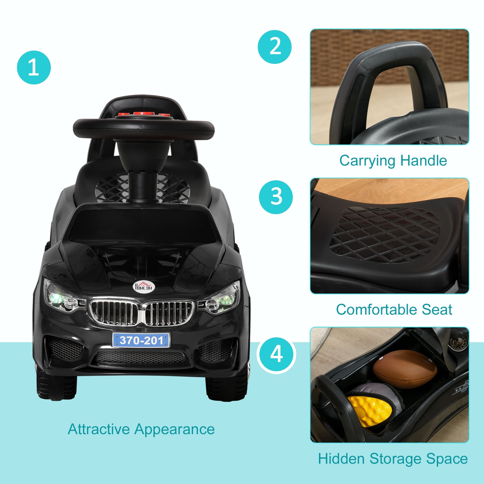 Ride On Car Baby Toddler Walker Foot To Floor Sliding Car Slider | Black