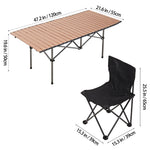 Set Of 5 Portable Folding Camping Table And Chair Set – Lightweight And Compact Outdoor Furniture | Light Brown