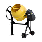 Electric Portable Cement Concrete Mixer With Wheels | 120l | Yellow