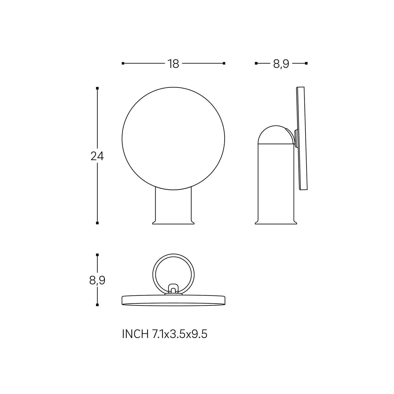 Vanity Mirror, Magnifying Mirror 5x, Countertop, White, Geyser Collection