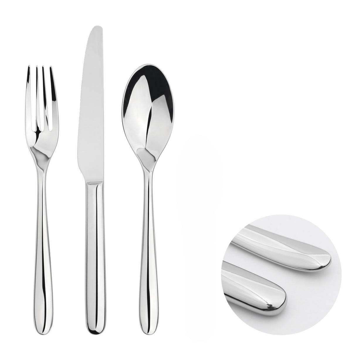 Cutlery Sets Stainless Steel 18/8 Forks Spoons Catering Nova | Set of 12 | Silver