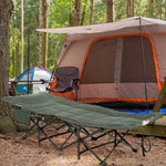 Foldable Camping Bed W/ Padding, Bag, Cup Holder